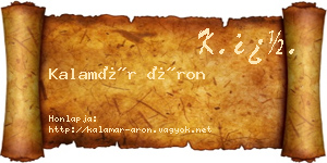 Kalamár Áron névjegykártya